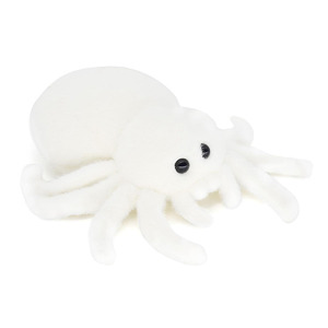 7108 realistico soffice peluche bianco e nero ragno peluche giocattoli di peluche che abbracciano bambole di animali regali di Halloween per bambino ragno - Product Image 1