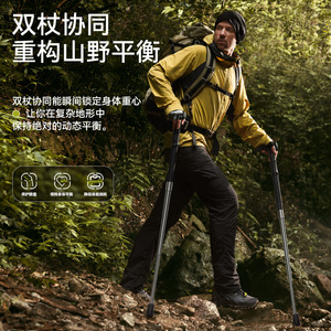 ไม้เท้าเดินป่าแบบยืดหดได้ Hao Chuang ด้ามจับรูปตัว T ทำจากโลหะผสม พร้อมปลอกจับ EVA สำหรับเดินป่าและเดินเขา - Product Image 1
