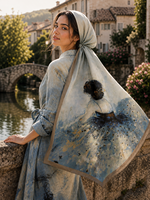Écharpe en soie personnalisée Lucky Fabric 18 momme, carrée 110*110 cm, tissée jacquard, imprimée numériquement, écharpe de luxe en soie pour femmes, fabricant OEM
