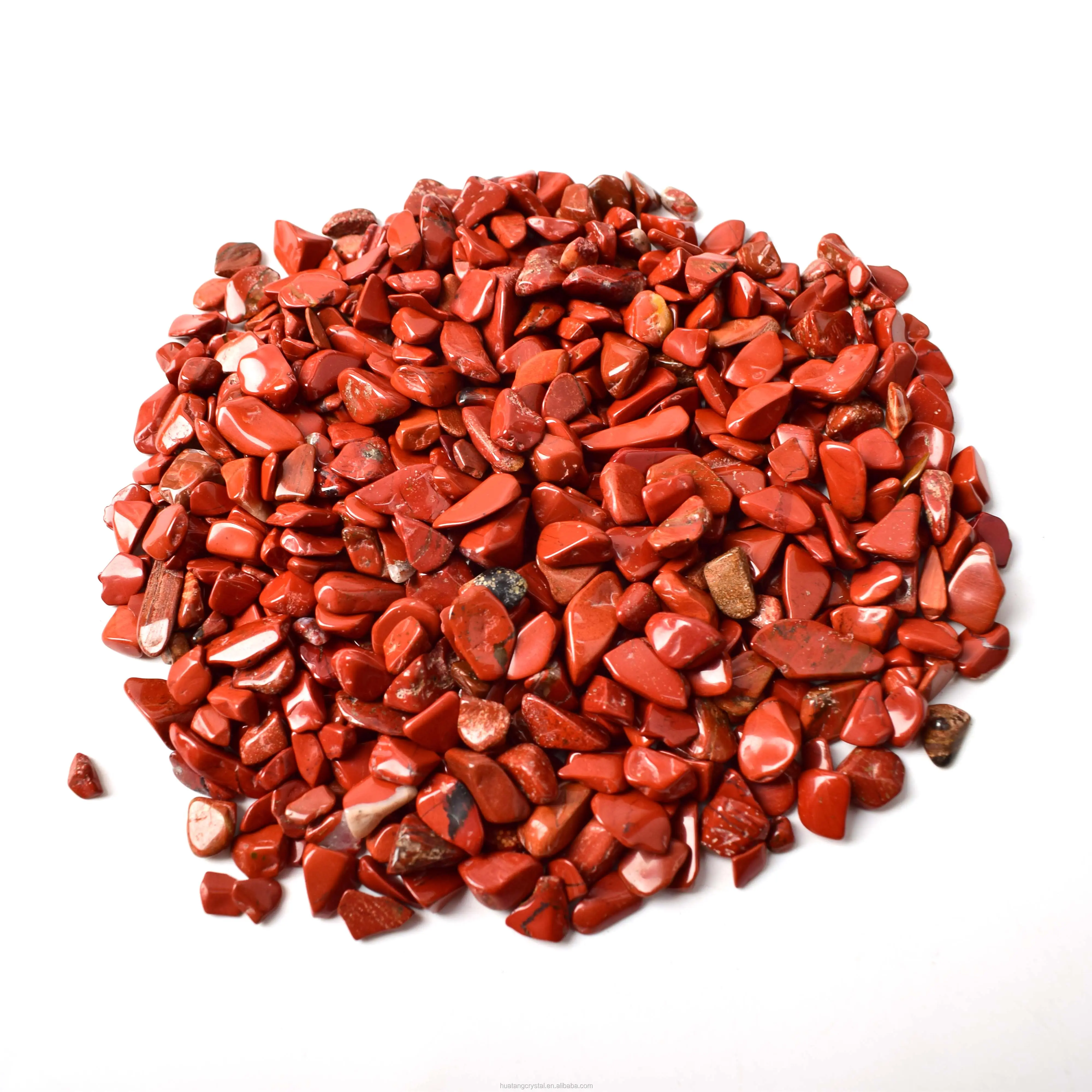 공장 도매 천연 광택 크리스탈 공예 빨간 재스퍼 치유 돌 칩 크리스탈 자갈 돌