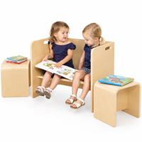 Ensemble de meubles Montessori pour la petite enfance : Table et chaise d'apprentissage en bois courbé pour la maternelle, la crèche et la chambre d'enfant