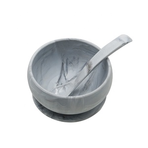 Marble Color Silicone Divided Plate Baby Tableware Set for Toddlers Kids Daily Meals and Self Feeding <strong>at</strong> <strong>Home</strong> and Daycare - Product Image 2