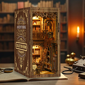 Porte-livres vertical en bois 3D Art Déco, best-seller |   Modèle de salle d'étude artisanale à faire soi-même |   Kit de loisirs créatifs pour adultes pour soulager le stress - Product Image 1