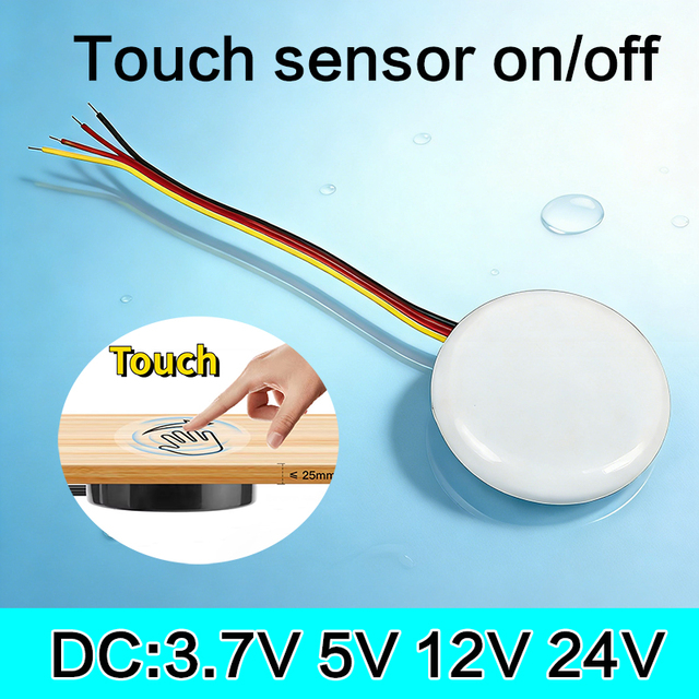 Sweep Dimmer Sensor Penetrating Switch 12V PVC Panel Touch Switch LED Dimmable Touch Sensing Hidden Cabinet Lighting Smart 60W