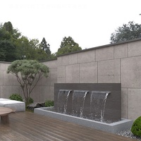 Fuente de Pared de Acero Inoxidable RGB para Interiores/Exteriores JNZ, Decoración para el Hogar, Cascada para Estanques y Piscinas, Tamaño Personalizable