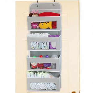 Over the Door Wall Mount Hanging Organizer 4 <b>Large</b> Capacity Fabric Pockets for Kitchen Baby Essentials Clothing & Toys <b>Storage</b> - Product Image 3