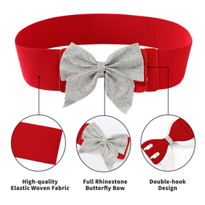 Cinturón de cuero PU clásico Vintage para mujer Hebilla de aleación elegante Diseño elástico ancho Moda navideña caliente Diseño elegante dirigido - Product Image 2