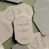 Cartes de remerciement de luxe en papier coton personnalisées, en forme d'arche, avec gaufrage et gravure, pour mariage, avec enveloppes