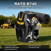 Moteur à essence RATO R740 V-Twin OHV 740cc 26HP Conforme aux normes EPA CARB Qualité commerciale Remplace les moteurs de tondeuse Kohler Briggs Stratton