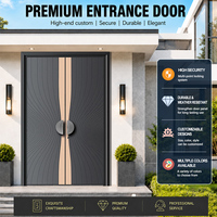 Puerta de Entrada Moderna de Lujo en Aluminio Fundido para Villa, Puerta de Seguridad Exterior de Alta Gama, Personalizada, Antirrobo, para Apartamento, con 5 Años de Garantía