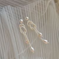 Boucles d'oreilles Aimgal géométriques à pampilles et perles baroques, design fermoir pour amoureux, broche en argent 925, bijoux pour fêtes et vacances