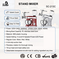 3 EN 1 6L 1200W Ménage Spirale Mini Mélangeur De Pâte Pétrissage Machine Chapati Pâte Alimentaire Mélangeur
