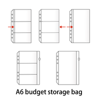 Pochette de rangement A6 double face en PVC transparent pour documents, feuilles mobiles, argent, budget, cartes et classement