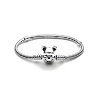 Bracelet à breloques Winnie l'ourson en argent sterling 925 et zircon de Disney pour femme, un cadeau de bijoux exquis