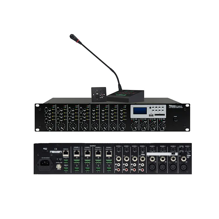 Thinuna PP-6284 II/4450P amplificatore professionale sistema Karaoke Mixer Audio 8x4 amplificatore di potenza digitale 450W * 4 con sorgente Audio