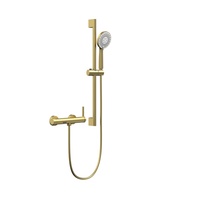 Ensemble de douche de luxe en laiton doré pour salle de bain, avec robinet cascade à levier simple, pour eau froide et chaude