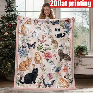 Floral Flannel <b>Blanket</b> Throw <b>Blanket</b> Nap <b>Blanket</b> Super Soft Machine Washable for Bedroom Living Room Custom Print Bulk Wholesale - Product Image 2