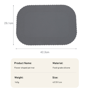 Maßgefertigte OEM Rechteckige Silikon-Futtermatte mit Hohem Rand, Lebensmittelecht, Wasserdicht, Rutschfest, Leicht zu Reinigen, für Hunde- und Katzennäpfe - Product Image 3