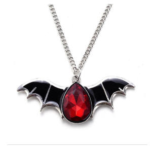 2020 Vintage Ali di Pipistrello Viola Della Pietra Preziosa Intarsiato Collana di Halloween Victoria Della Collana Vampiro Gotico - Product Image 4