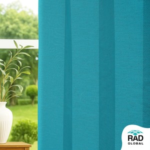 Achetez des rideaux d'extérieur imperméables de qualité supérieure en turquoise, au style côtier vibrant, pour les espaces extérieurs modernes - Product Image 4