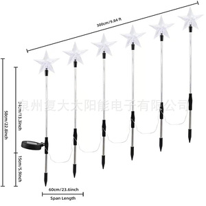 Solar <b>Star</b> Garden Lights <b>Led</b> Colorful Stake Outdoor Waterproof Solar Powered Decorative Lawn Lamp - Product Image 5