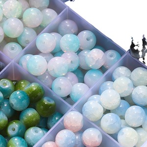 8Mm Crackled Glass <b>Beads</b> Round Loose <b>Beads</b> For Bracelet Making <b>Crystal</b> Lampwork Glass DIY Jewelry Making Material - Product Image 5