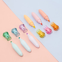 6 couleurs, mini marqueurs fluorescents pastel en forme de patte de chat, sans danger pour les enfants, kit de fournitures scolaires pour le dessin et l'art, surligneurs