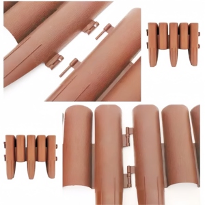 Natural Log-Effect Assembled Installation Interlocking Plastic Garden Fence Decorative <b>Flower</b> Bed Border for Outdoor Landscaping - Product Image 3
