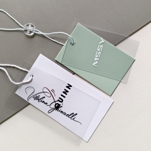 Xp-sıcak tasarım moda özel asılı kıyafet etiketi PVC salıncak etiketleri temizle plastik hangtag dize halat ile butik giysi için - Product Image 2