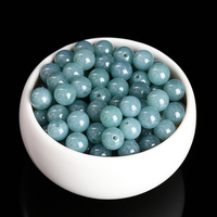 JD GEMS Perles Rondes Vertes 6 8 10 12 mm, Perles en Pierre Naturelle de Jadeite du Guatemala pour la Fabrication de Bracelets, Colliers et Bijoux DIY