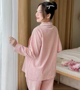 ชุดตั้งครรภ์และหลังคลอดลายตารางหมากรุกตัวเลือกที่ดีมีซิปแนวตั้งสำหรับให้นมลูกระบายอากาศ B636แบบมินิมอล - Product Image 6