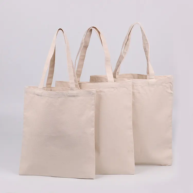 Promozione borsa per la spesa stampata in bianco in cotone organico riciclato borsa Tote personalizzata in tela di grande capacità con loghi