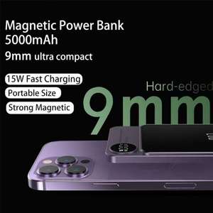 <span class=keywords><strong>Prix</strong></span> d'usine, mini <span class=keywords><strong>chargeur</strong></span> sans fil magnétique double USB 10000mAh Q9 ultra-fin 9mm portable 20W, charge rapide - Product Image 5