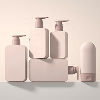 Bouteilles de pompe en plastique PET carrées transparentes rechargeables 300ml 500ml shampooing Lotion Gel douche lavage du corps lavage des mains emballage cosmétique