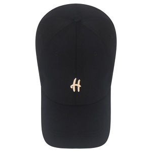 <b>Baseball</b> <b>Cap</b> <b>Black</b> Small H Embroidery Unisex Sun Protection Duckbill Hat - Product Image 4