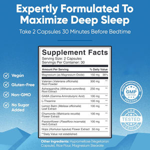 แคปซูล OEM ช่วยการนอนหลับเพื่อสุขภาพ สารสกัดจากรากวาเลอเรียนา ผสม GABA ช่วยการนอนหลับอย่างเป็นธรรมชาติ พร้อมเสริมสร้างความจำ สำหรับผู้หญิงและผู้ใหญ่ - Product Image 5