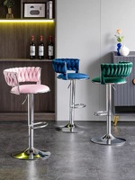 Fabrik-Bestseller Höhenverstellbarer Moderner Luxus-Barhocker Grüner Samt Drehbarer Rosa Barhocker für Küche mit Goldenem Bein