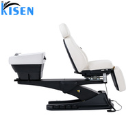 Kisen Nouvelle Arrivée Fauteuil de Lavage de Cheveux Électrique Inclinable et Rotatif de Luxe pour Salon de Beauté avec Bac à Shampooing et Fonction Massage Spa