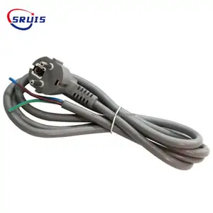 Soket Ac 4 cara Set stop kontak Eu kabel Plug Lurus kabel listrik Eropa ekstensi Vde 3-cabang