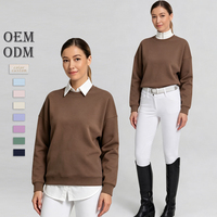 Sweat-shirt d'équitation à col zippé, en tissu modal, chaud, pour l'automne et l'hiver, pour cavaliers, OEM ODM, logo personnalisé, sweat pour chevaux