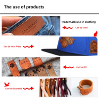 Patchs en cuir, similicuir et PU personnalisés avec gravure laser, motif cœur, alphabet, fleur, écologiques et gaufrés pour vêtements et chapeaux