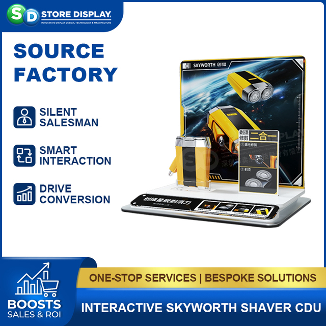 Turnkey Custom Interactive Electronics Counter Display Smart POP Display Solution with Push Buttons Speaker and to Reduce Cost