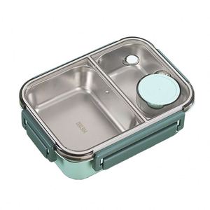 Student and Office Worker 304 Stainless Steel Lockable Sealed Lunch Box Water-Proof Compartmentalized Bento Box - Product Image 1