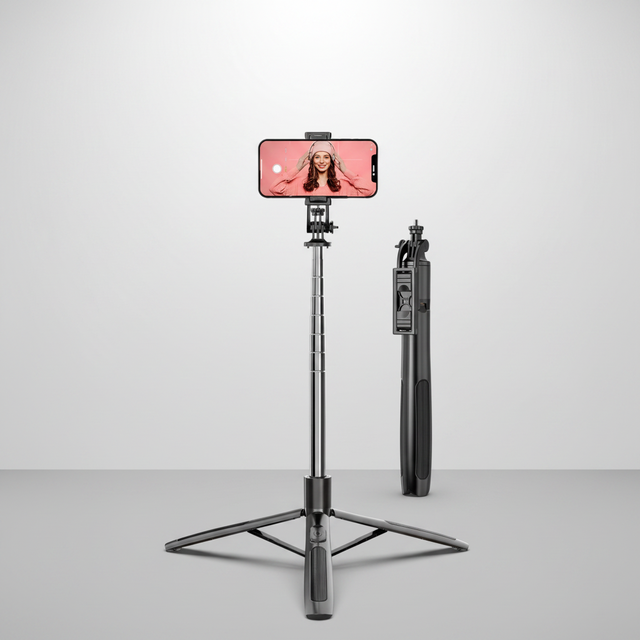 Q05 Professional Tripod Wireless Selfie Stick Umbrella Tripod Shutter Remote Telescoping Tripod Stand for Bloggers