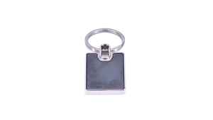 Llavero Metálico Rectangular con Placa de Identificación Gris, Anillo para Llaves Premium para Regalos Promocionales de Marca Corporativa - Product Image 4