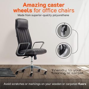 <span class=keywords><strong>Ruedas</strong></span> giratorias de PU y plástico de repuesto de 3 pulgadas para servicio pesado para <span class=keywords><strong>silla</strong></span> de escritorio de oficina y juegos para todos los pisos y alfombras - Product Image 3