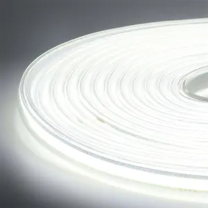 Luminosité 5 m/rouleau 320LEDs/m Flexible COB Led Lumière Haute Efficacité Lumineuse DC12V 10mm Blanc Chaud Cob Led Flexible Strip Lights