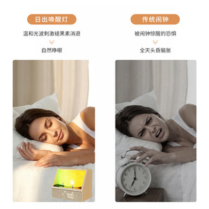 Simulated Sunrise Wake Up Light <b>Led</b> Warm White Dual Alarm <b>Clock</b> Bluetooth Speaker Smart Natural Wake Up Light For Bedroom - Product Image 2