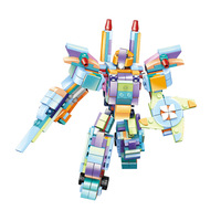 Bloques de Construcción de Robots de Plástico ABS 12 en 1 para Niños, Juguete Educativo de Ensamblaje DIY, Modelo a Escala 1:35 con Símbolos Matemáticos Digitales