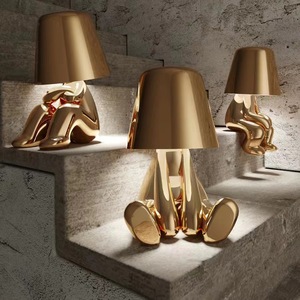 Modern Rechargeable Table <strong>Lamp</strong> Dimmable Cordless Thinker Table <strong>Lamp</strong> Gold &amp; <strong>Silver</strong> Metal Battery Operated for Living Room Indoor - Product Image 2